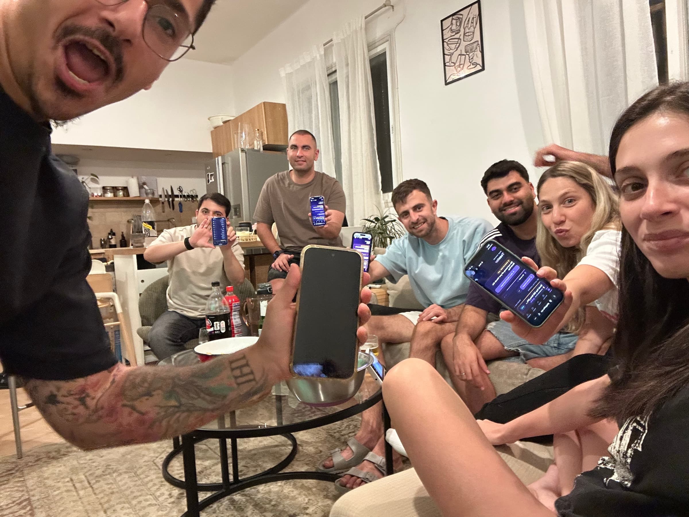 Friends gathered for a Gaffer fantasy football night
